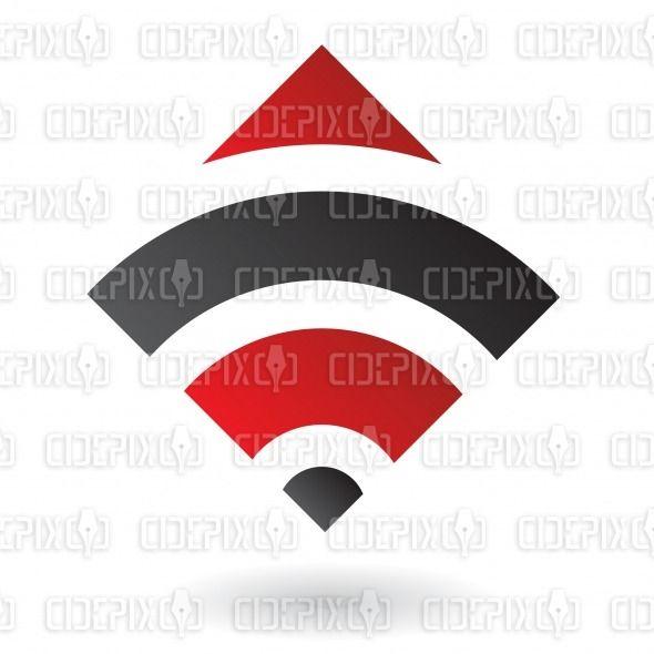 Black and Red Diamond Logo - abstract black and red radio waves square logo icon