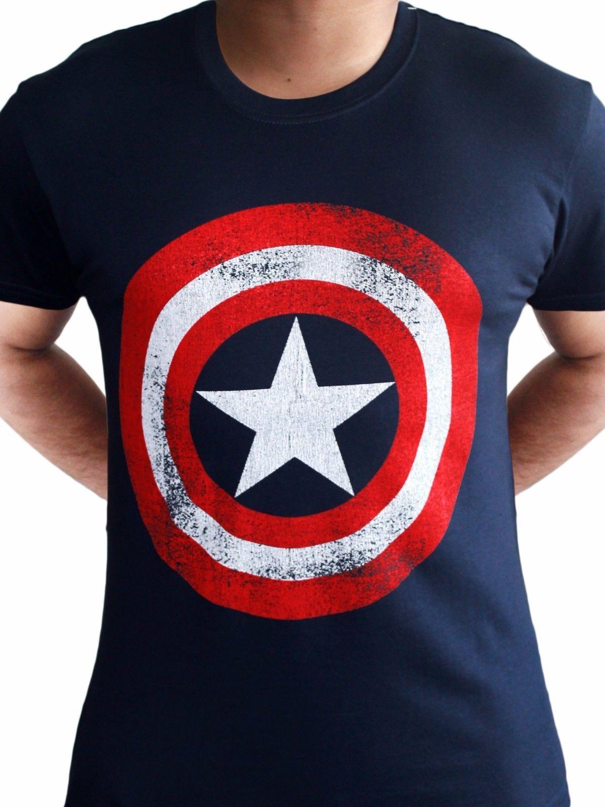 Captain America Shield Logo - Captain America Shield Logo Distressed Avengers Official Marvel Blue ...