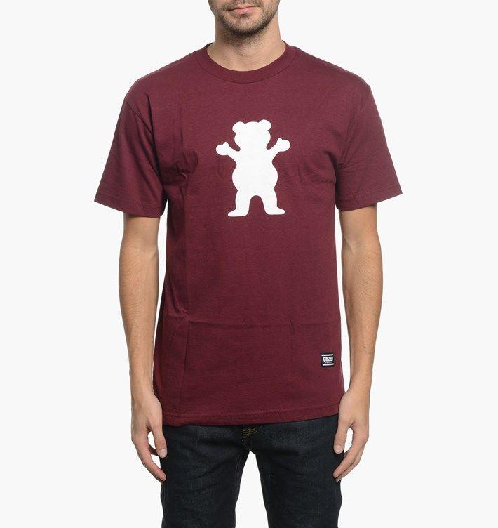 Red and Black Grizzly Griptape Bear Logo - Grizzly Griptape OG Bear Logo Tee | Red | Short sleeved ...