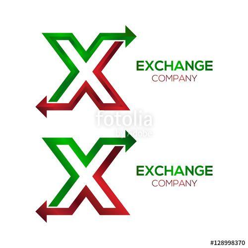 Red and Green Letter A Logo - Letter X logo design template Green and Red premium color. Arrow