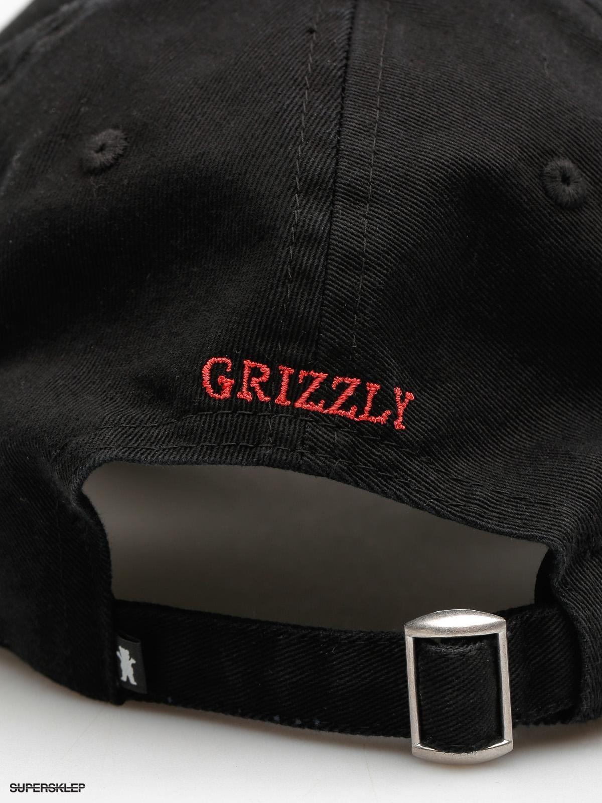 Red and Black Grizzly Griptape Bear Logo - Czapka z daszkiem Grizzly Griptape Og Dad Bear Logo Hat (black/red)