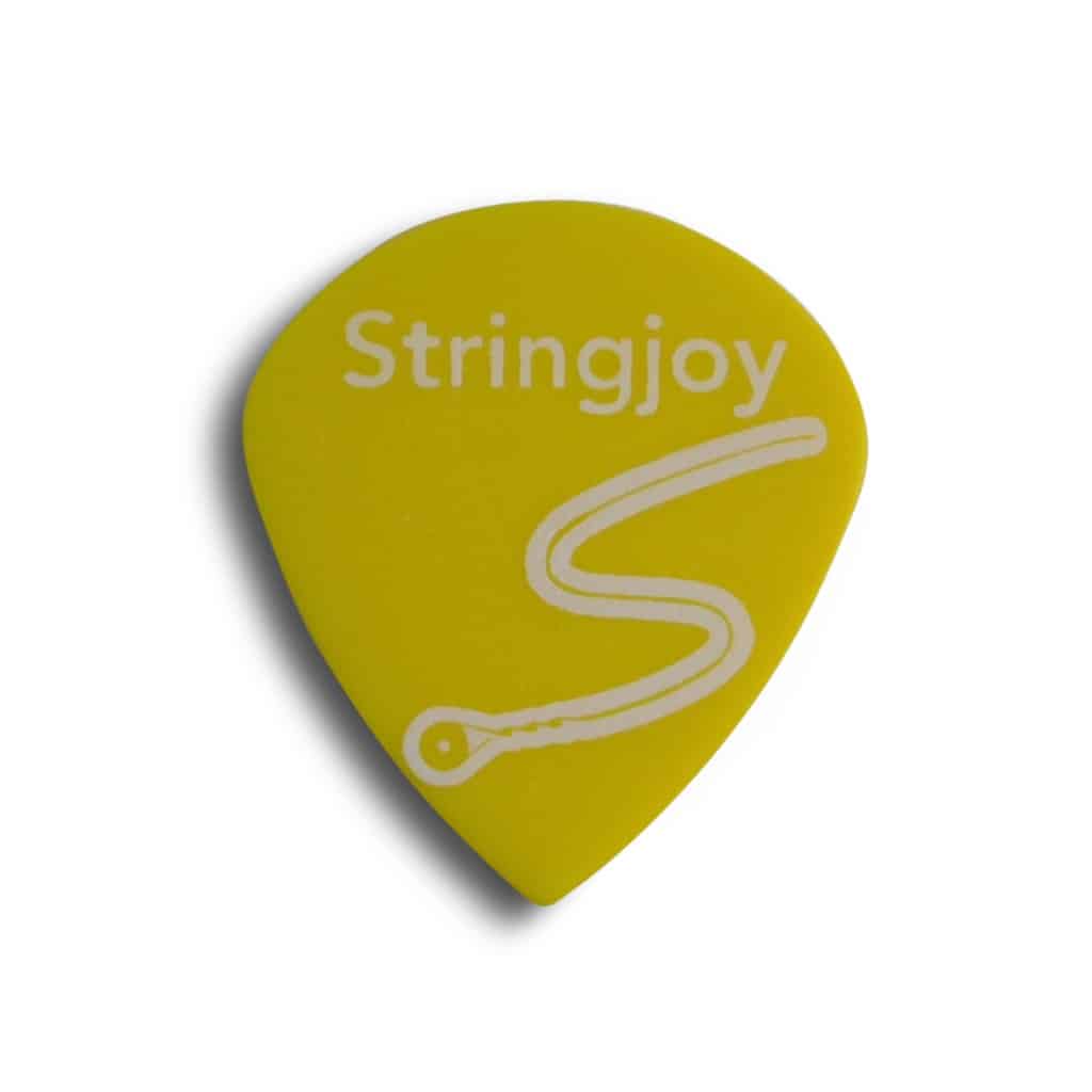 Highliter Yellow Logo - Stringjoy .73mm Highlighter Yellow Jazz Picks - 10 pack | Stringjoy