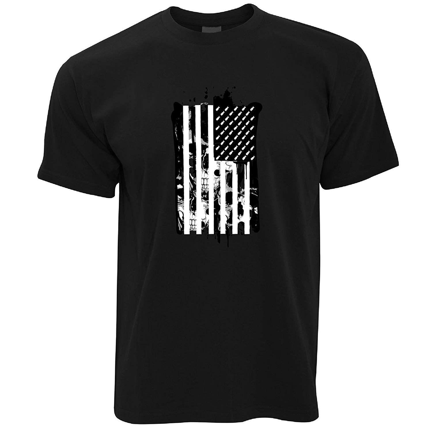 Black and Red Cool L Logo - Tim And Ted American Flag Skulls Bombs United States Printed Design