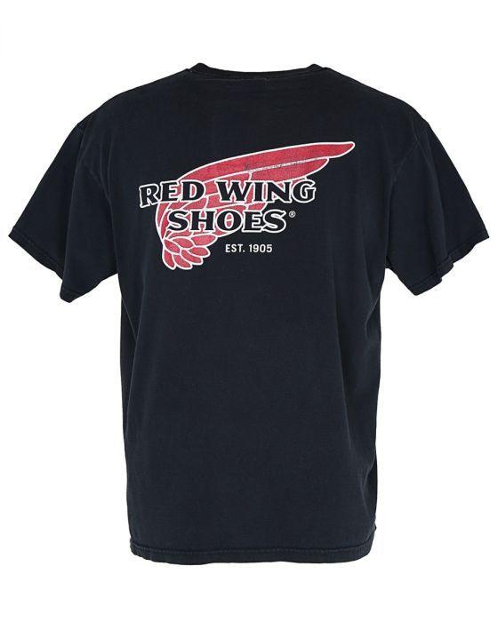 Black and Red Cool L Logo - Classic Black Red Wing Shoes Logo T Shirt - L Black £25 | Rokit ...