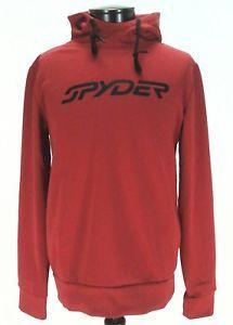 Black and Red Cool L Logo - SPYDER Hoodie Sweatshirt Red Black DRYWEB Logo Shirt L S Pullover
