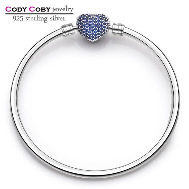 Coby Logo - CODY COBY logo Real 925 sterling silver with blue CZ heart charm ...