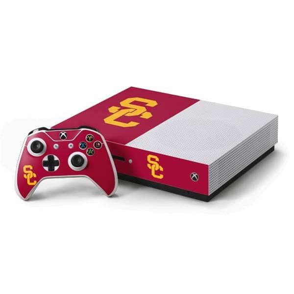 Red Xbox Logo - USC Red Logo Xbox One S Console and Controller Bundle Skin