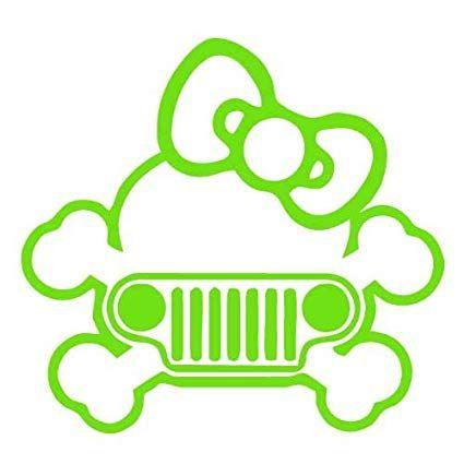 Girly Jeep Logo - Amazon.com: Jeep Girly Skull Vinyl Sticker Decal-LimeGreen-4 Inch ...