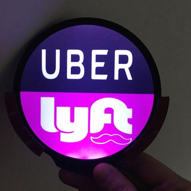 Uber Car Logo - Bright Glowing Uber & Lyft Led Light Sign Car Logo Wireless UBER