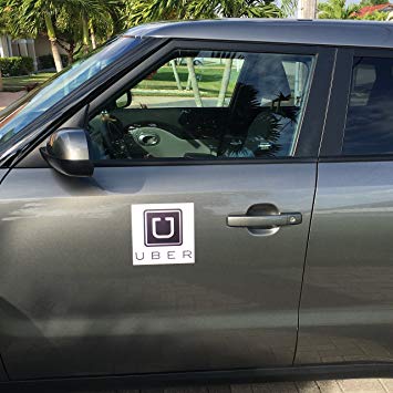 Uber Car Logo - (Set of 2) Vinyl Cutting MAGNET Sign, Uber Logo