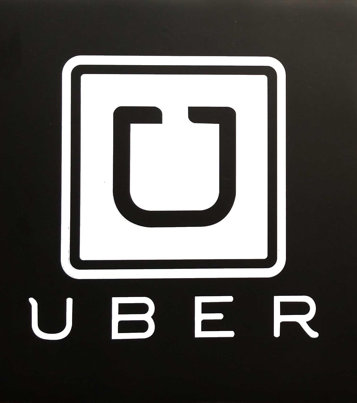 Uber Car Logo - Magnetic Car Sign 5 X 5.5 White on Black for your Uber Chariot