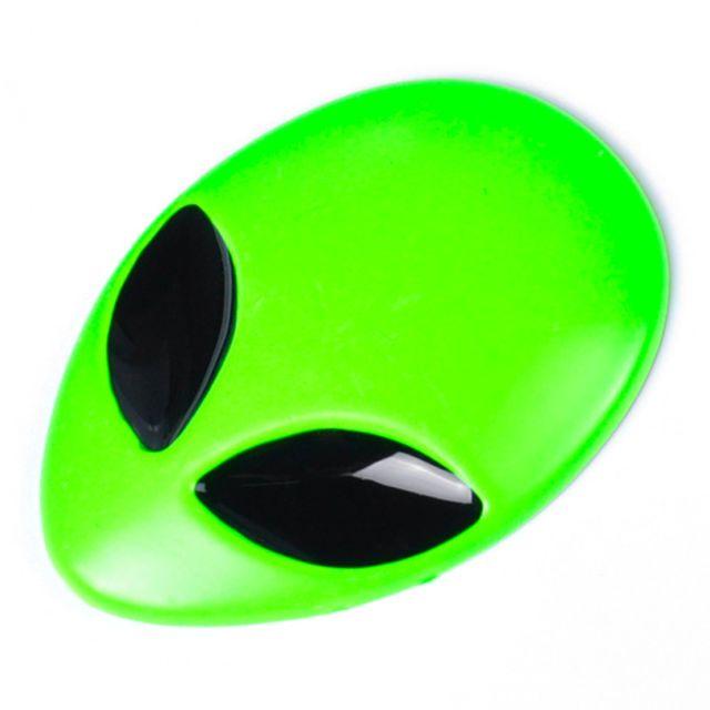 Green Alien Logo - 3D Metal Green Alien UFO Et Head Logo Emblem Badge Car Motorcyle