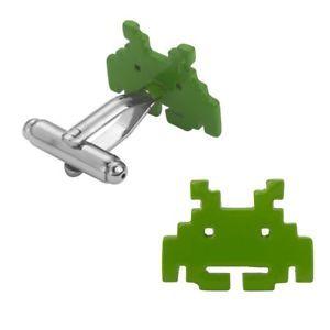 Green Alien Logo - Space Invaders Green Alien Geek Retro Gamer Logo Symbol Cufflinks ...