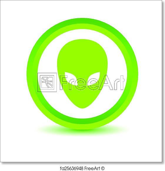 Green Alien Logo - Free art print of Green alien icon. Green alien icon on a white