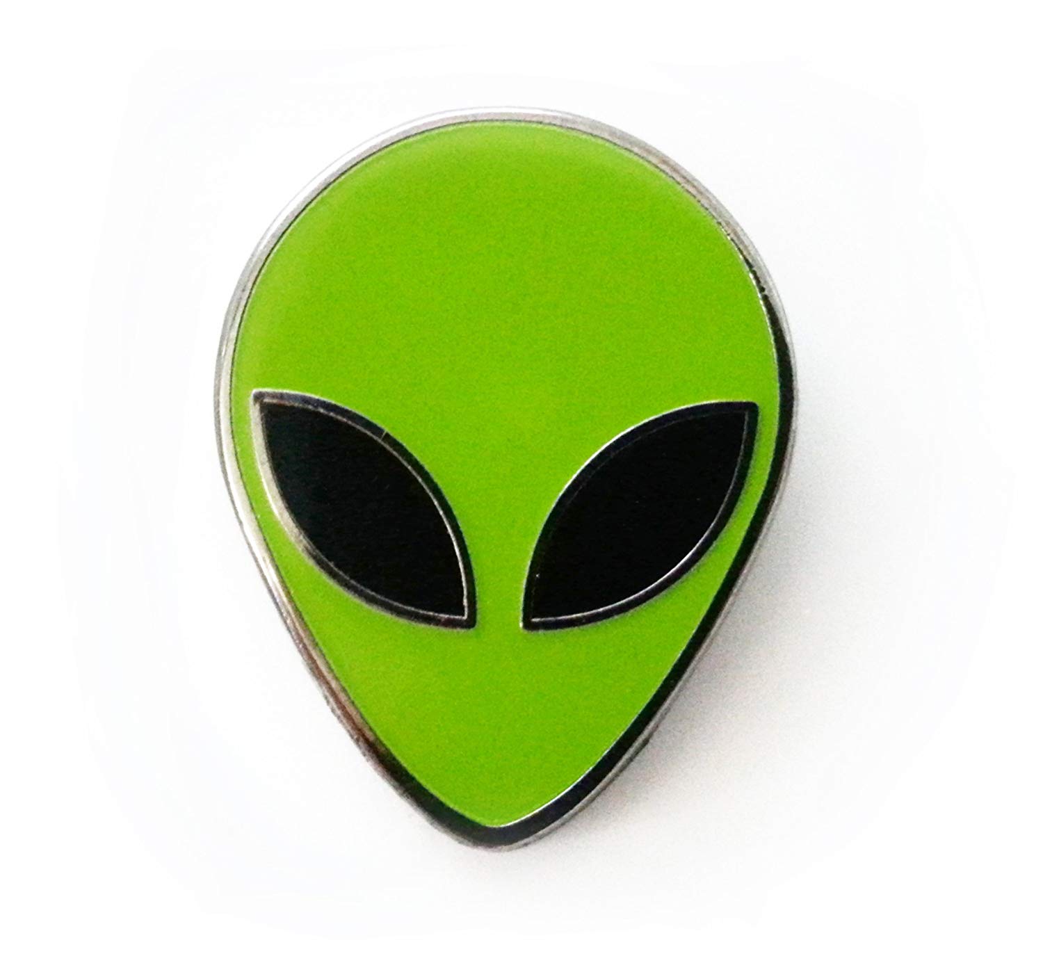 Green Alien Logo - Pinsanity Green Alien Head Enamel Lapel Pin: Jewelry