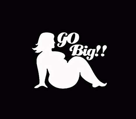 Sexy Car Logo - Fat Girls Go Big Logo Decal Window Sticker Car Truck White, Die