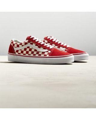 Vans Red Checkerboard Logo - Huge Deal on Vans Old Skool Checkerboard Men's Sneaker 13 at