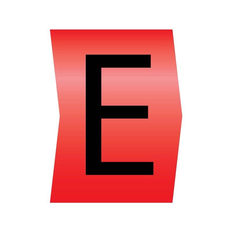 Black and Red E Logo - Easi Lok Black On Red Cable Markers: Letter E