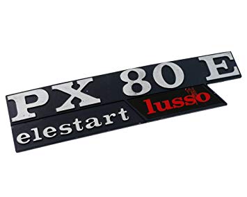 Black and Red E Logo - Logo emblem for side panel PX80 E Lusso Elestart alu / red / black