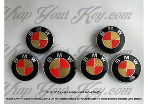 Gray and Red and Gold Logo - GOLD & RED CARBON FIBER Badge Overlay FOR BMW HOOD TRUNK RIMS @FITS ...