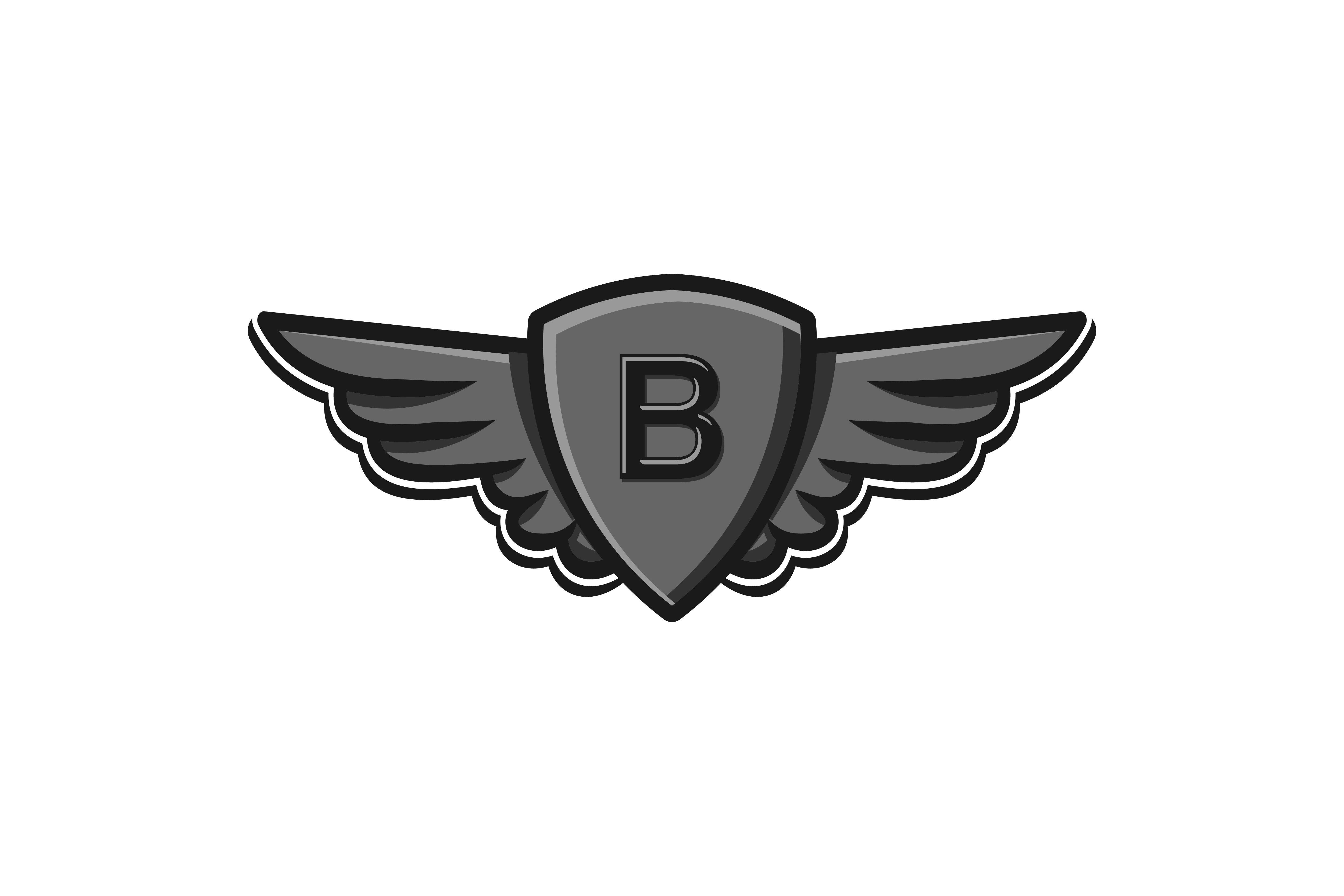 Modern B Logo - Modern wings and shield initial B logo Graphic by yahyaanasatokillah ...