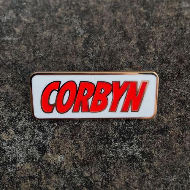 Gray and Red and Gold Logo - Jeremy Corbyn Red/gold Border Enamel Pin Badge | Labour UK Supporter ...