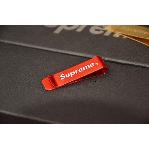Gray and Red and Gold Logo - Supreme Logo Money Clip Red/Gold [SUP#475] - $25 :