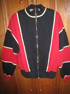 Gray and Red and Gold Logo - Vntg St. John Sport- Marie Gray Zip Jacket Black Red Gold Trim Logo ...