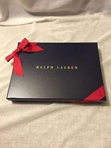 Gray and Red and Gold Logo - Ralph Lauren Navy Blue Small Gift Box with Gold Logo & Red Bow 13.2 ...