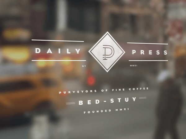 Coffee Shop Brand Logo - Daily Press Coffee Shop branding - Grits + Grids