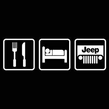 Funny Jeep Girl Logo - Eat Sleep Jeep 5 Decal {WHITE}-Jeepin, Jeep Girl, Jeep