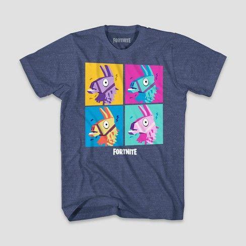 Fornite Lama Logo - Boys' Fortnite Llama Grid Short Sleeve T-Shirt - Denim Heather : Target