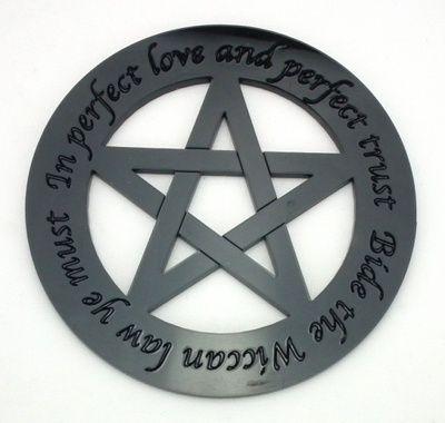 Black and Red E Logo - Brighid's Pagan Jewellery: - Wiccan Rede Coaster - Black