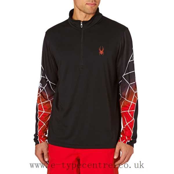 Black and Red E Logo - Webstrong Dry W.e.b. T-Neck Top - Black/Black/Red Men's Spyder ...