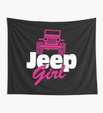 Funny Jeep Girl Logo - Funny Jeep Wall Tapestries