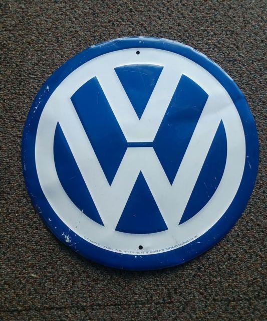 Wolfsburg VW Blue Logo - RETRO VOLKSWAGON VW LOGO TIN METAL SIGN VINTAGE WOLFSBURG, CLEAN ...