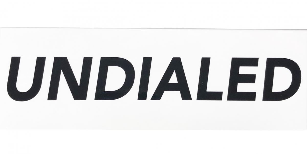 Undialed Lit Logo - Undialed Boxed Sticker - White and Black | The Vault Pro Scooters