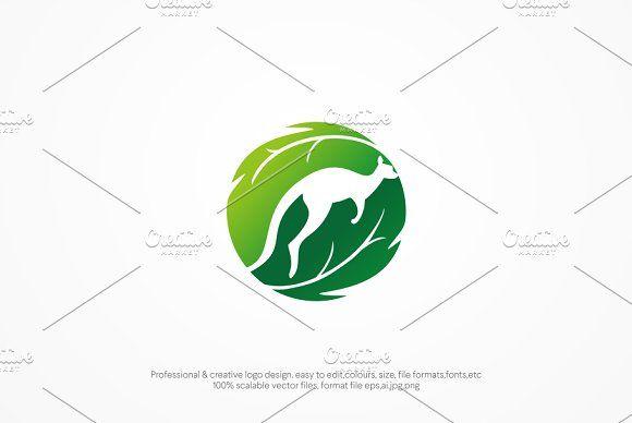 Green Kangaroo Logo - Eco Kangaroo Logo template ~ Logo Templates ~ Creative Market