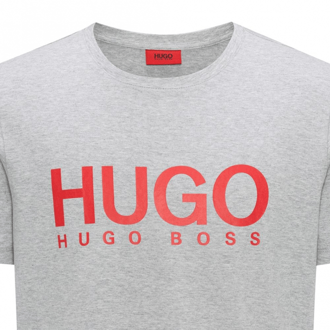 Grey and Red Logo - HUGO Boss Red Hugo Dolive Logo T Shirt Grey 061 50387414