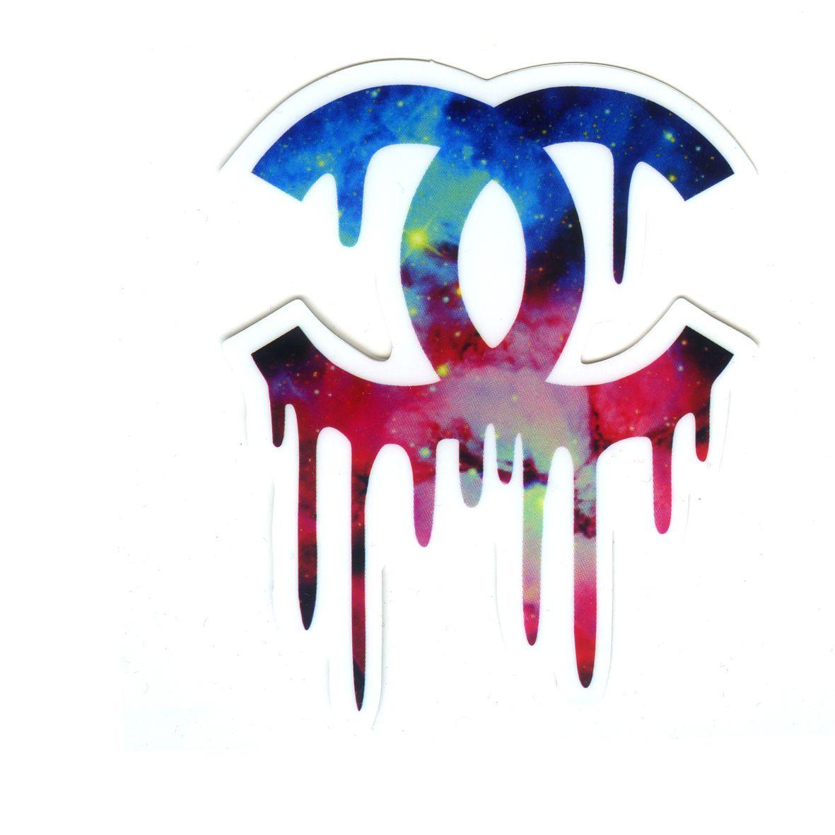 Chanel Galaxy Logo - Chanel melting galaxy logo, Height 8 cm decal sticker