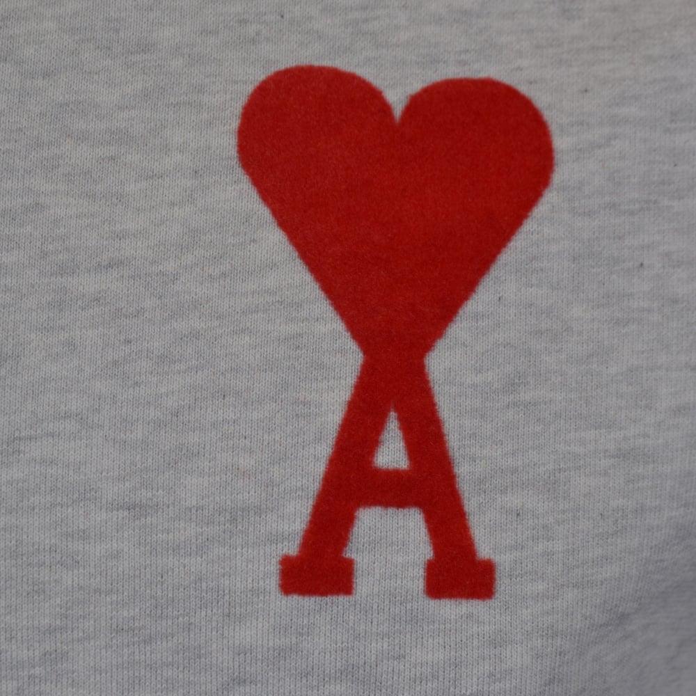 Grey and Red Logo - AMI PARIS AMI Paris Grey Red Logo Sweat From Brother2Brother UK