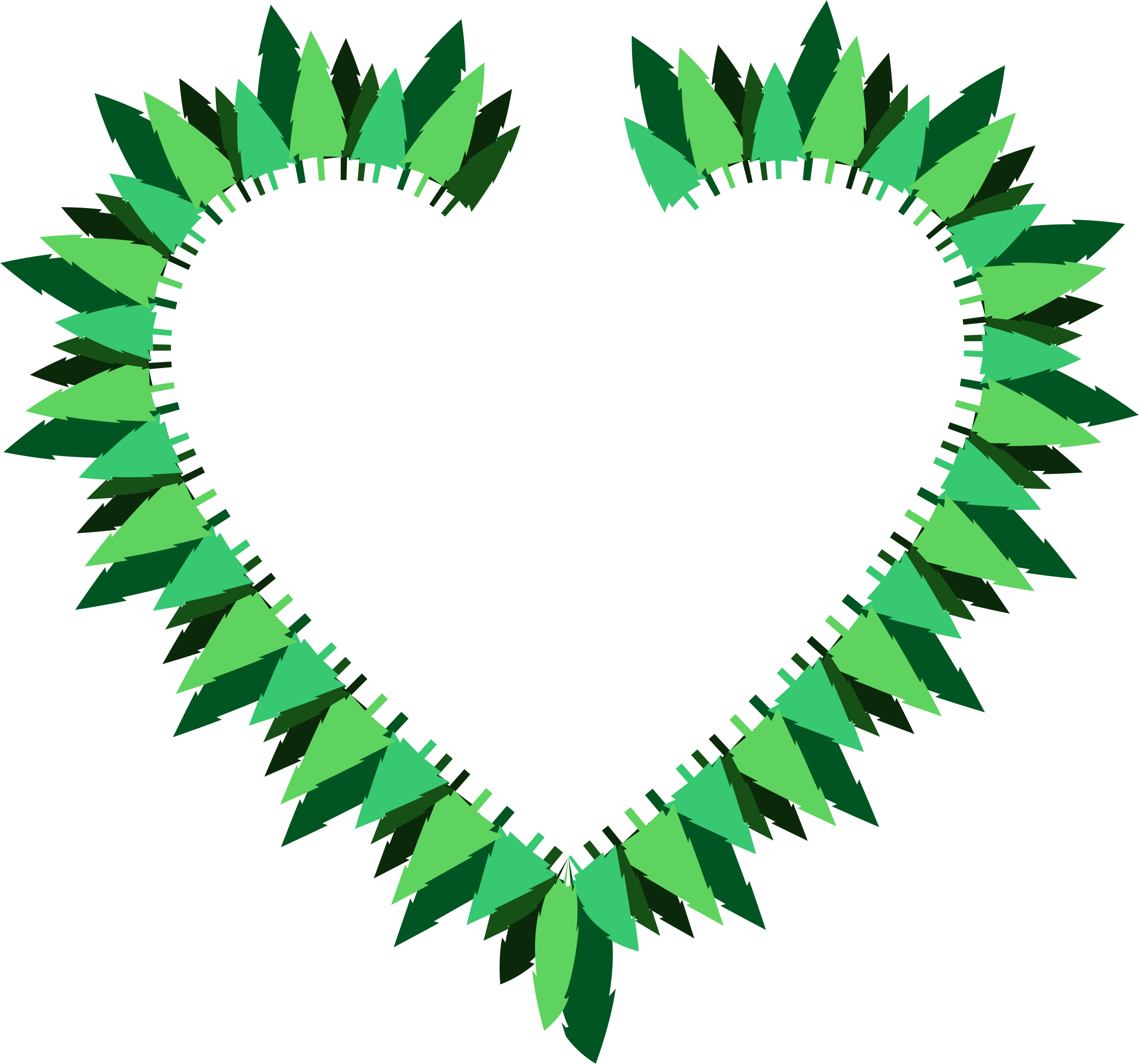 Pine Tree Heart Logo - Clipart - Pine Trees Heart