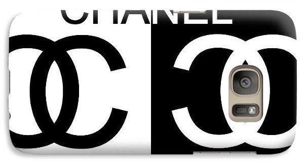 Chanel Galaxy Logo - Black And White Chanel Galaxy S7 Case