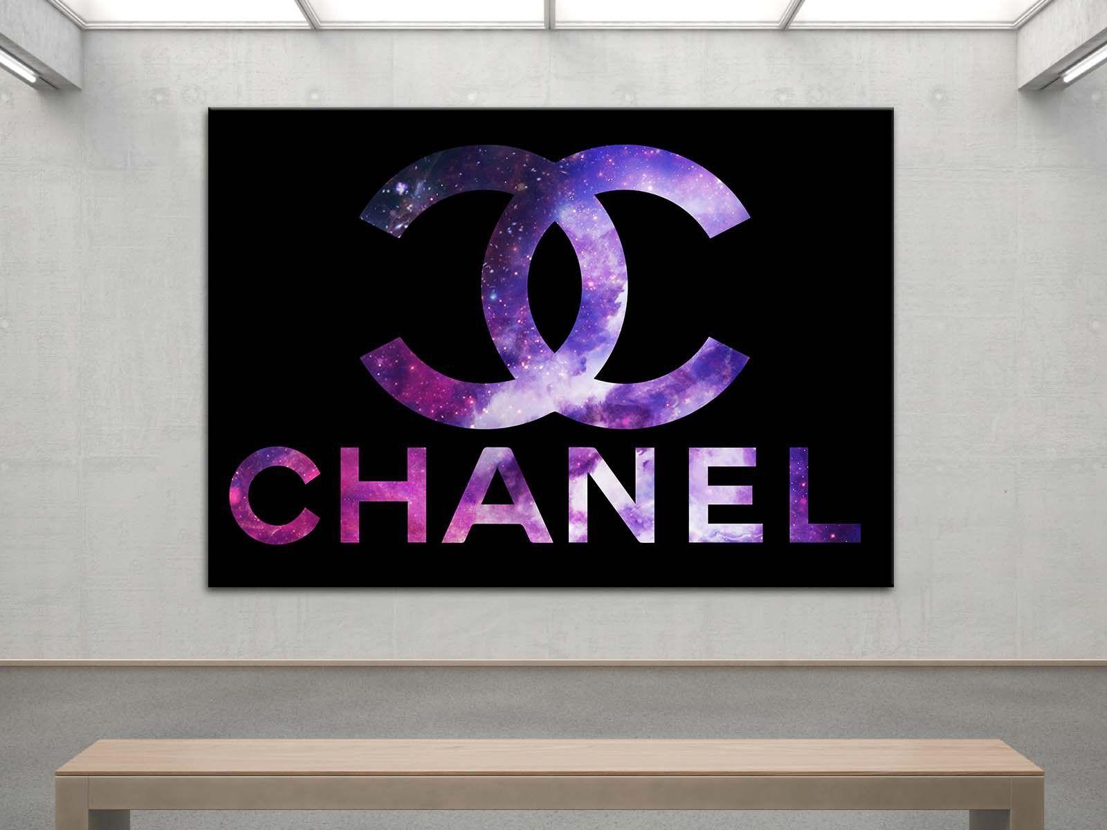 Chanel Galaxy Logo - Chanel painting inspiration galaxy logo, modern painting, canvas ...