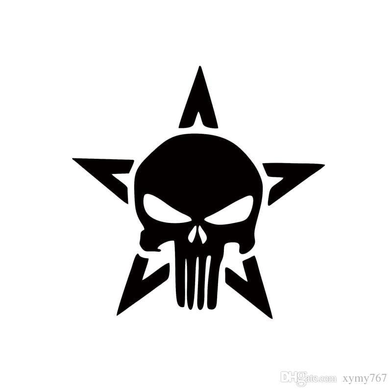 Unique Star Logo - Hot Sale Car Stying Punisher Star Logo Vinyl Decal Sticker Car