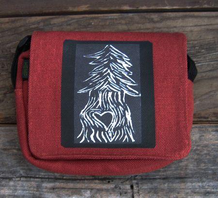 Pine Tree Heart Logo - Pine Tree With Heart Small & Large City Slicker Hemp Purse Bag