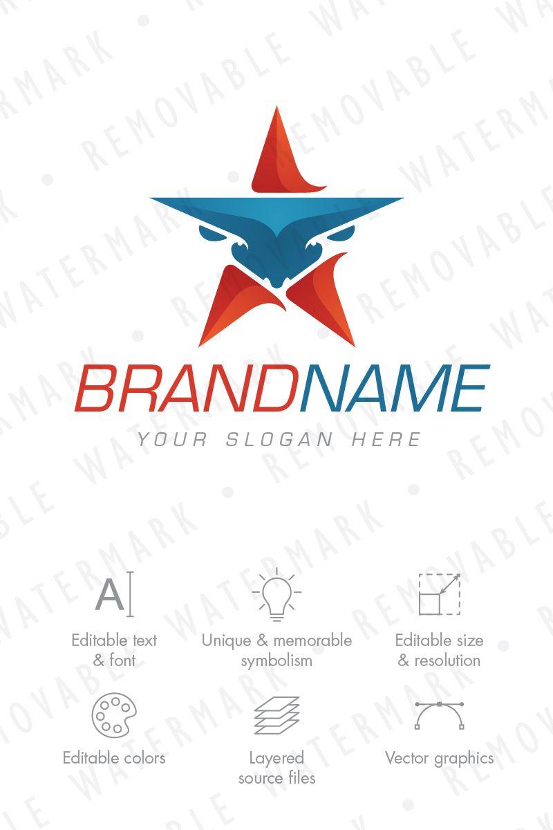Unique Star Logo - Bull Star Logo Template #68417