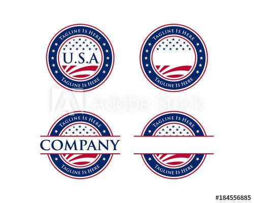 Unique Star Logo - Unique Star American Flag Vintage Circle Company Logo Stamp