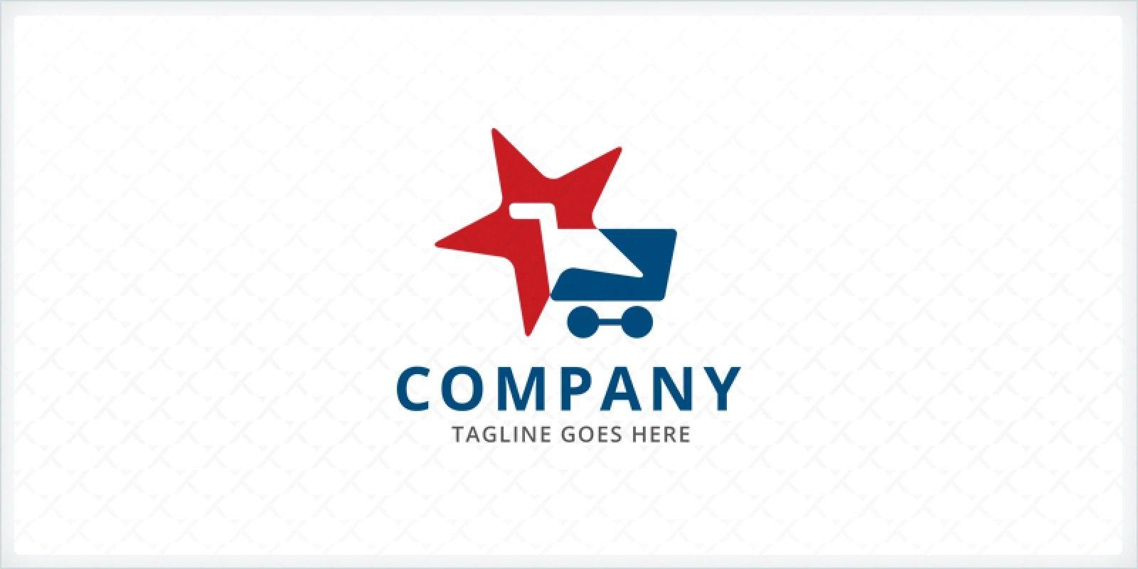 Unique Star Logo - Shopping Cart And Star Logo Template | Codester