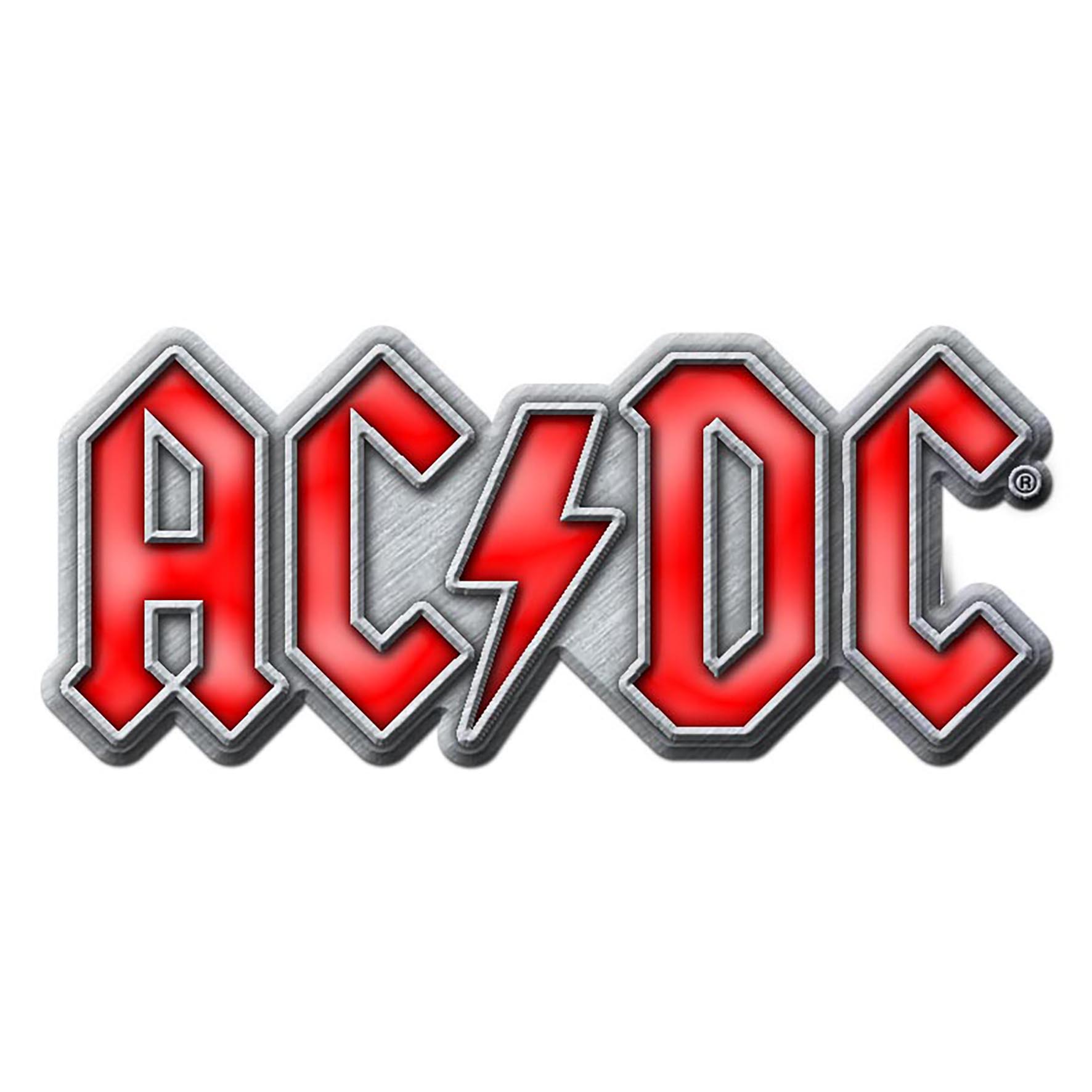 Grey and Red Logo - AC/DC 'Red Logo' Metal Pin Badge - Heavy Metal Online
